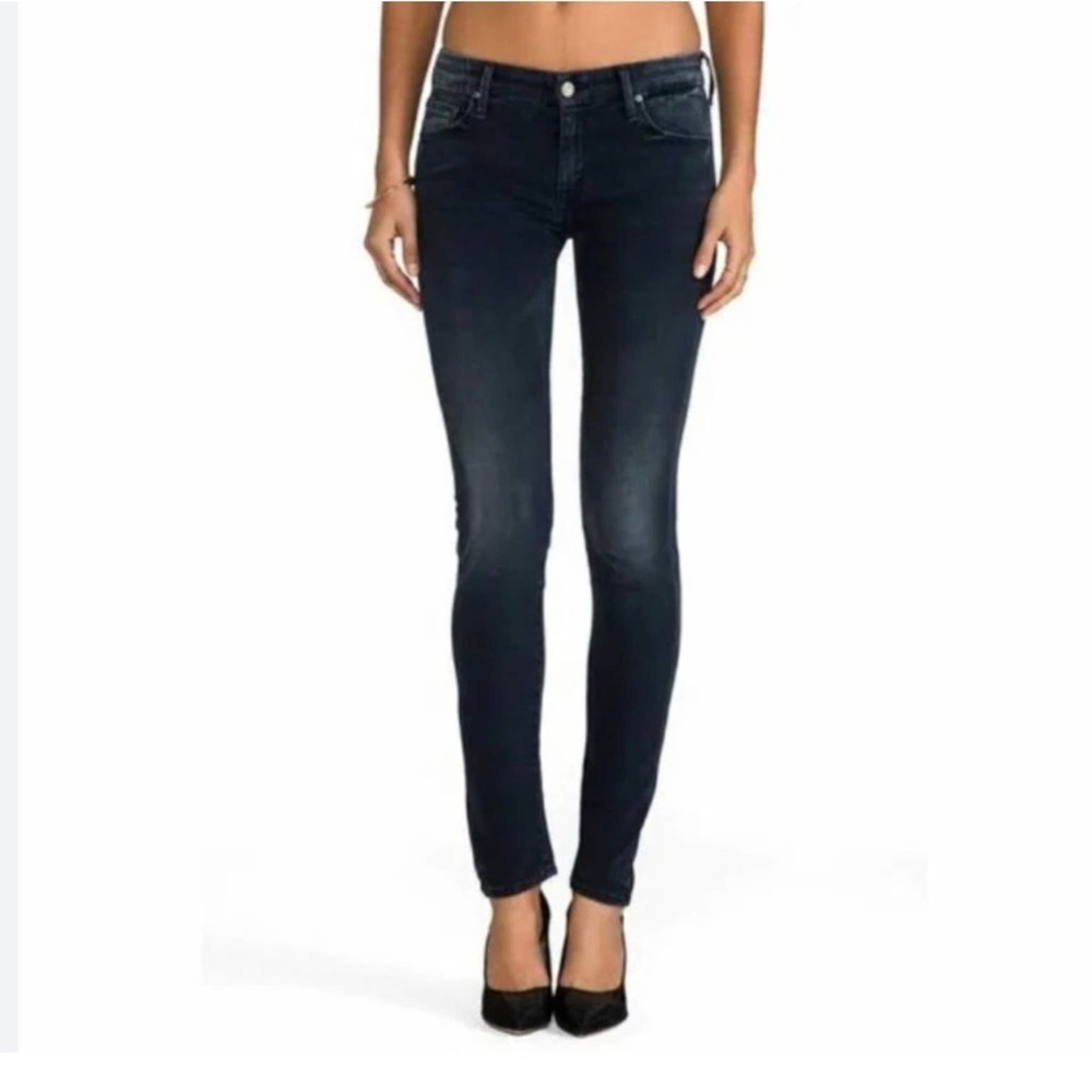 Mother Women's Size 25 Sophie Dark Blue The Looker Ankle Zip Skinny Jeans